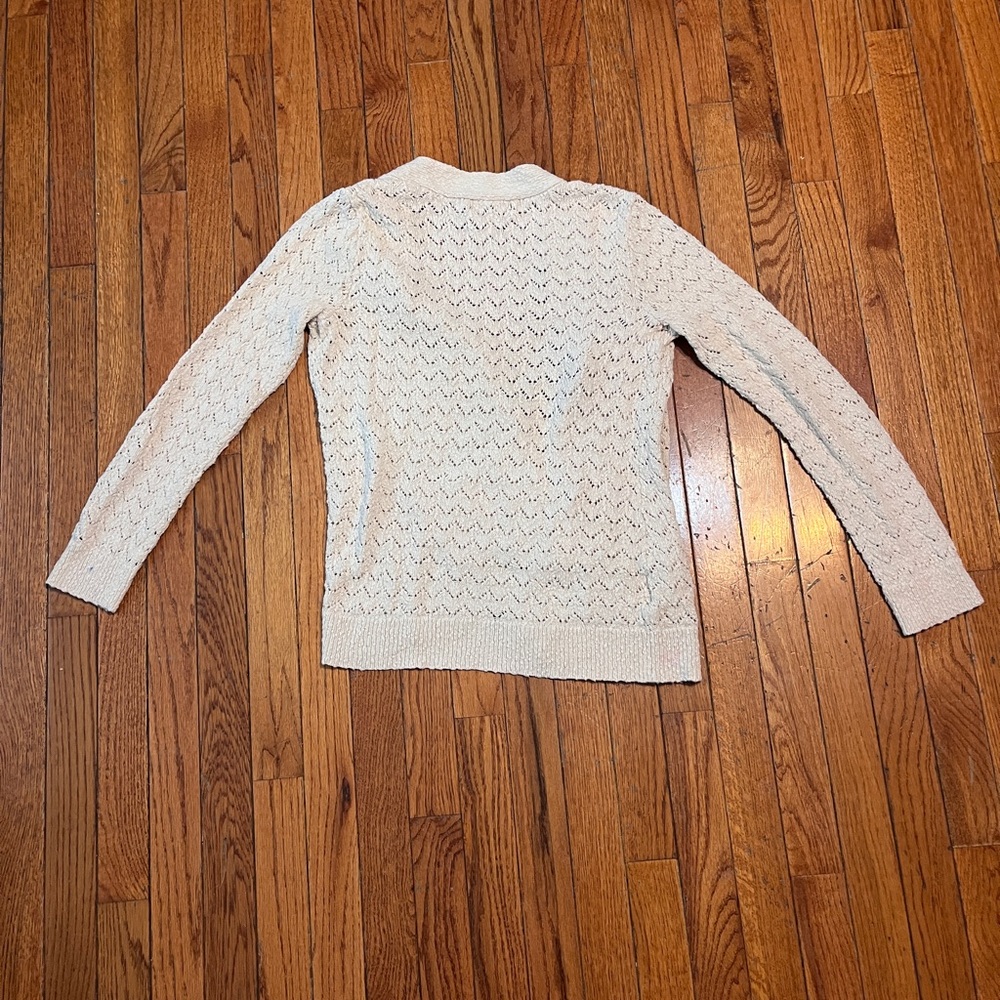 Women's Eddie Bauer Cream Cardigan Sweater - Picture 8 of 11